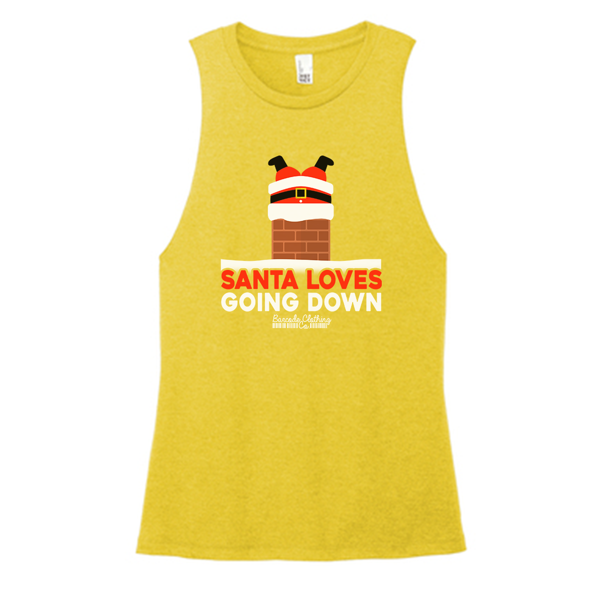Santa Loves Going Down Color Muscle Tank