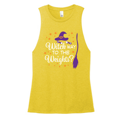 Witch Way To Weights Color Muscle Tank