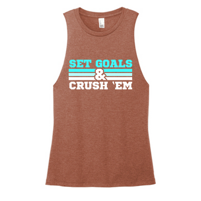 Set Goals Crush 'Em Color Muscle Tank