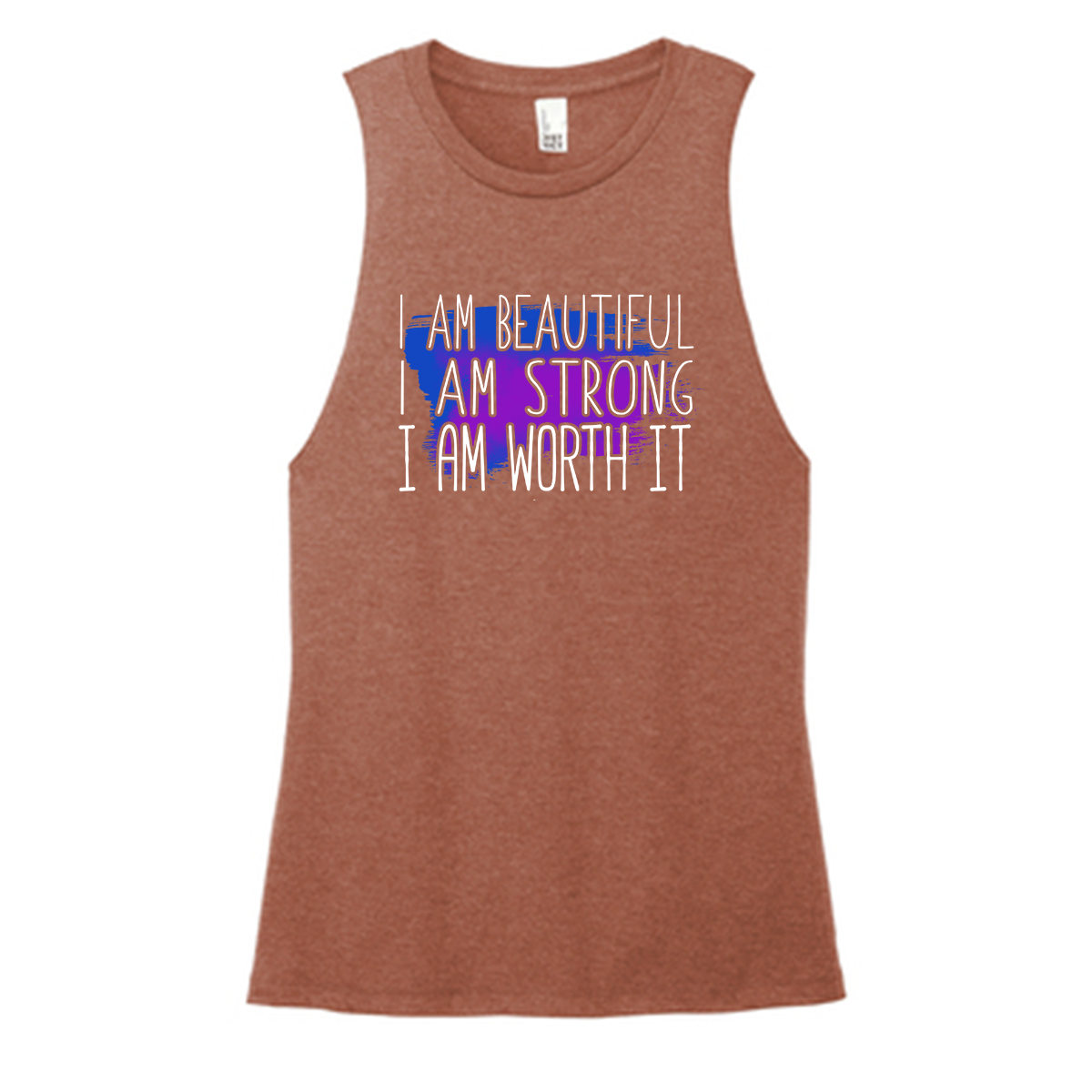 I Am Beautiful I Am Strong Color Muscle Tank