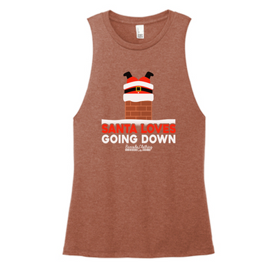 Santa Loves Going Down Color Muscle Tank