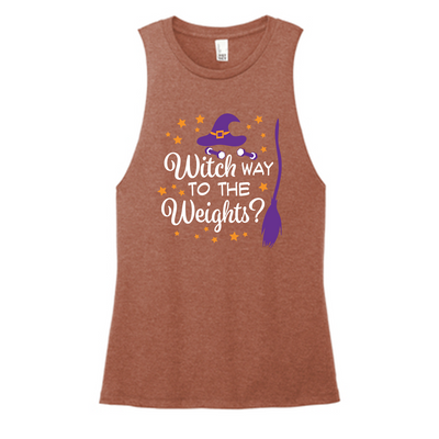 Witch Way To Weights Color Muscle Tank