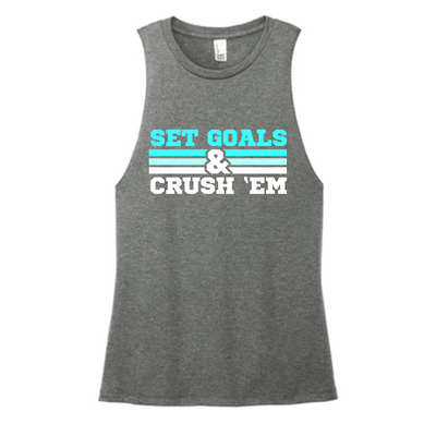 Set Goals Crush 'Em Color Muscle Tank
