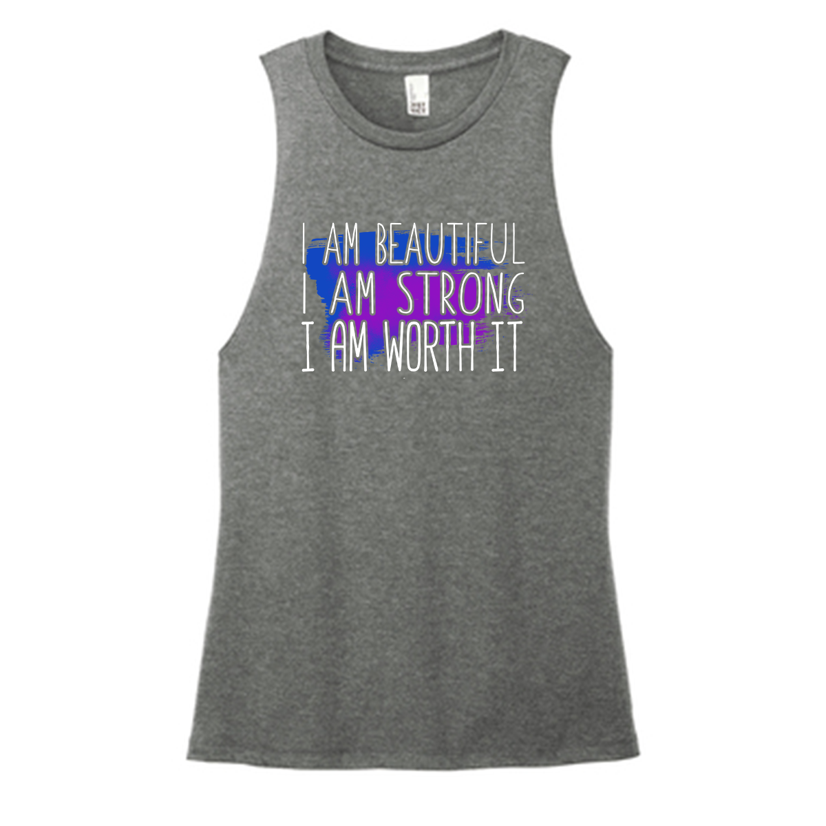 I Am Beautiful I Am Strong Color Muscle Tank