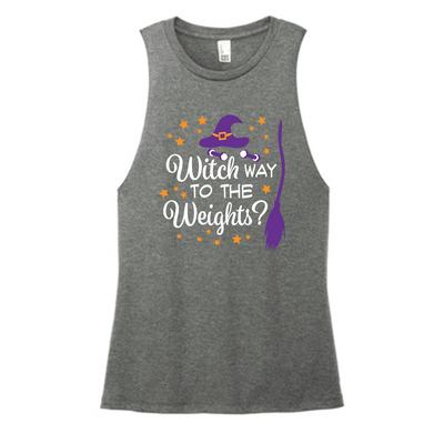 Witch Way To Weights Color Muscle Tank