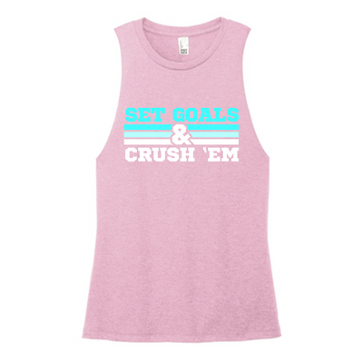 Set Goals Crush 'Em Color Muscle Tank