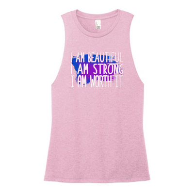 I Am Beautiful I Am Strong Color Muscle Tank