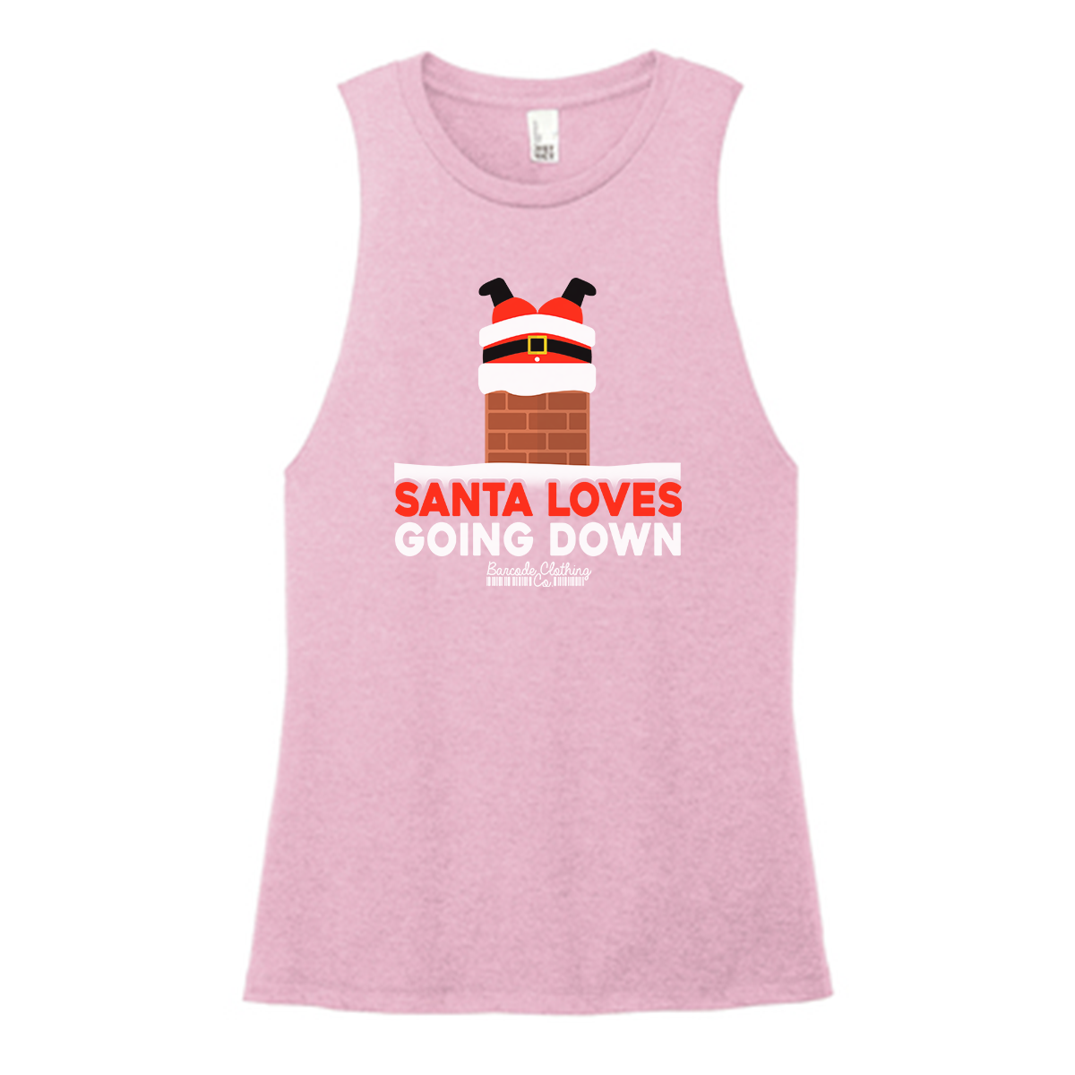 Santa Loves Going Down Color Muscle Tank