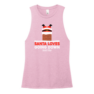 Santa Loves Going Down Color Muscle Tank