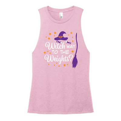 Witch Way To Weights Color Muscle Tank