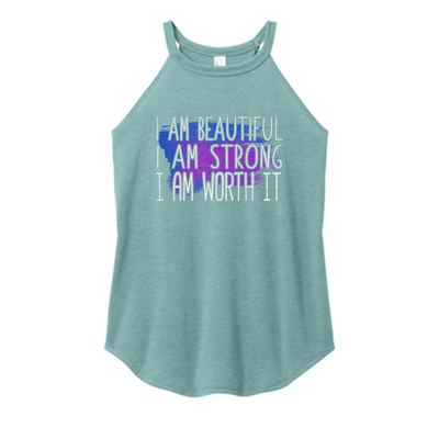 I Am Beautiful I Am Strong Color Rocker Tank