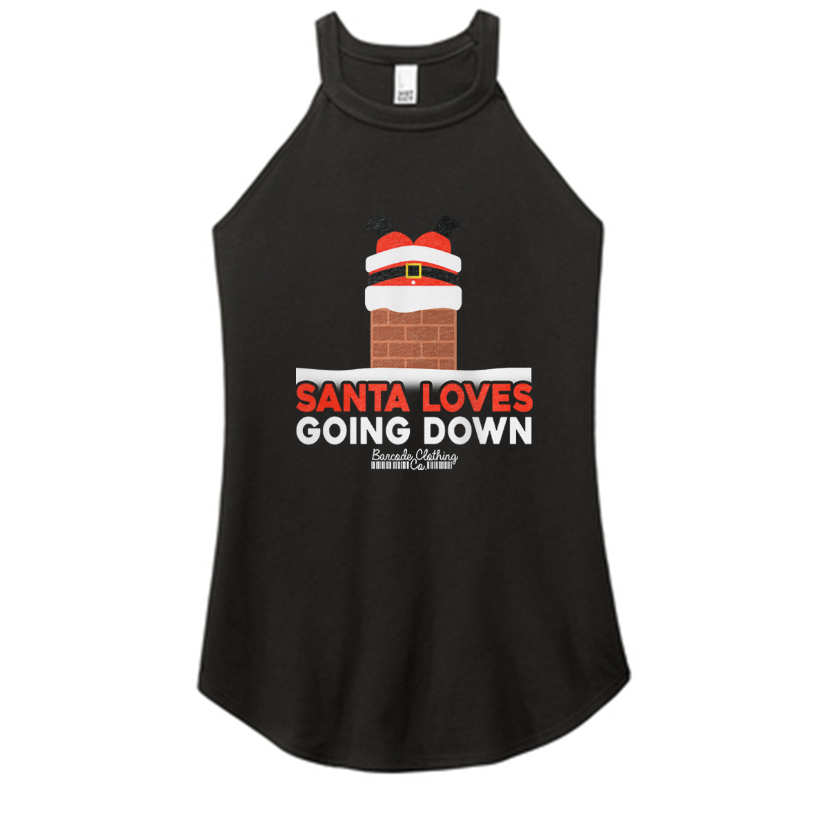 Santa Loves Going Down Color Rocker Tank