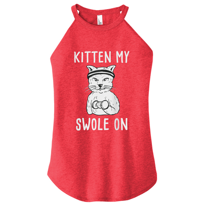 Kitten My Swole On Color Rocker Tank