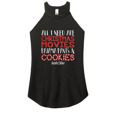 All I Need Are Christmas Movies Color Rocker Tank
