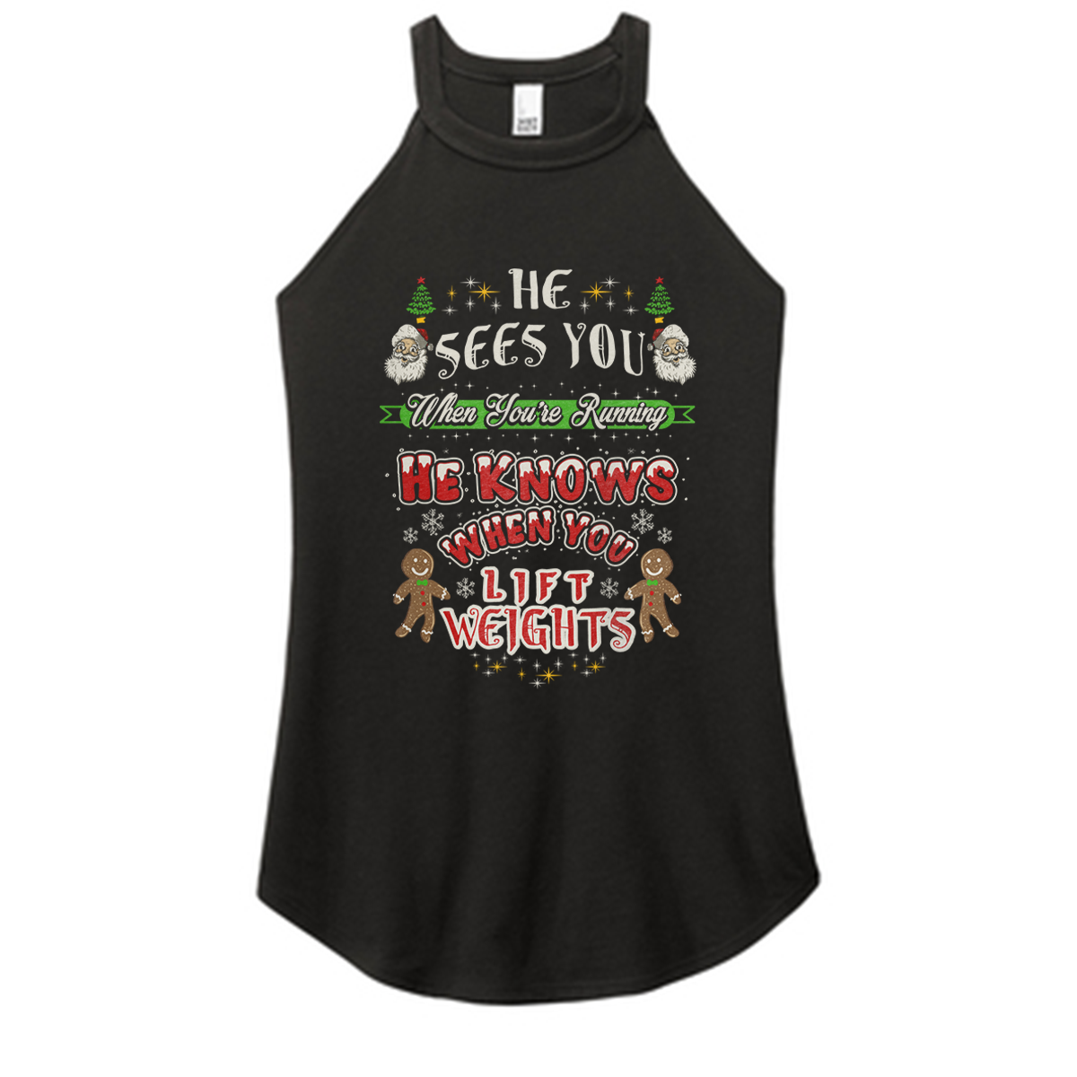 He Sees You Color Rocker Tank