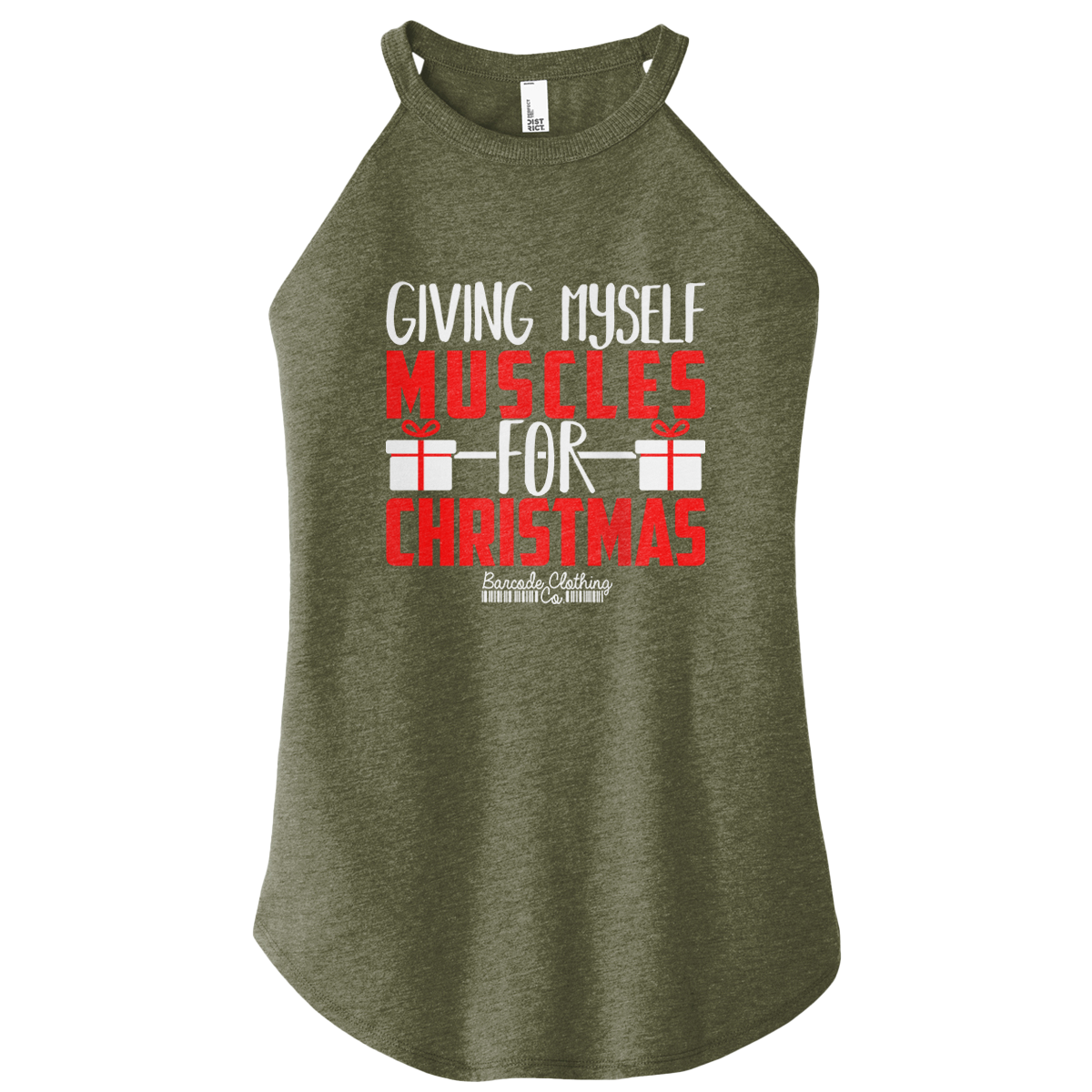 Giving Myself Muscles For Christmas Color Rocker Tank