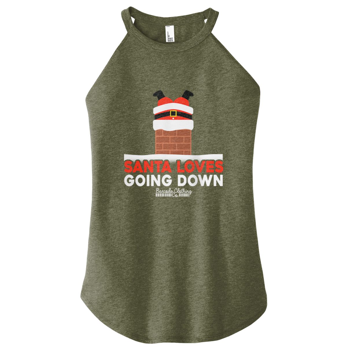 Santa Loves Going Down Color Rocker Tank