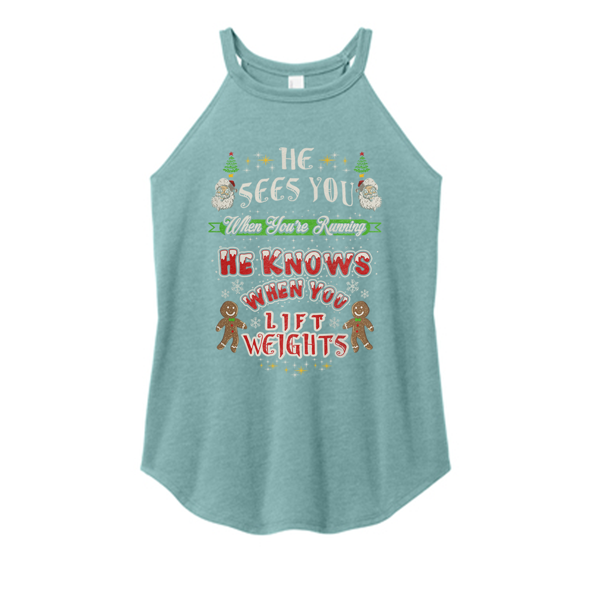 He Sees You Color Rocker Tank