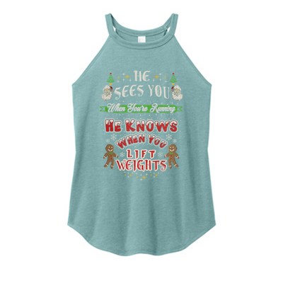 He Sees You Color Rocker Tank