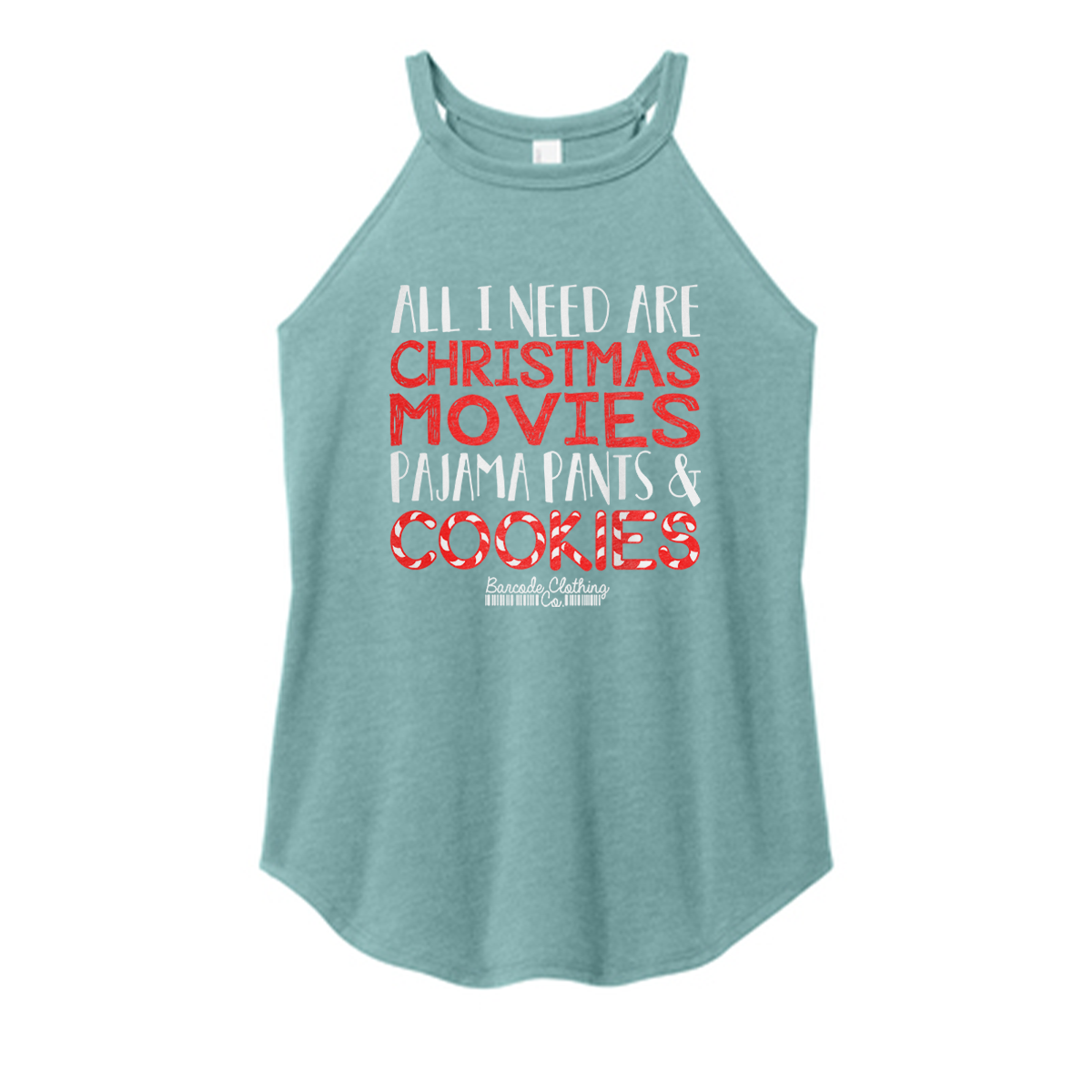 All I Need Are Christmas Movies Color Rocker Tank