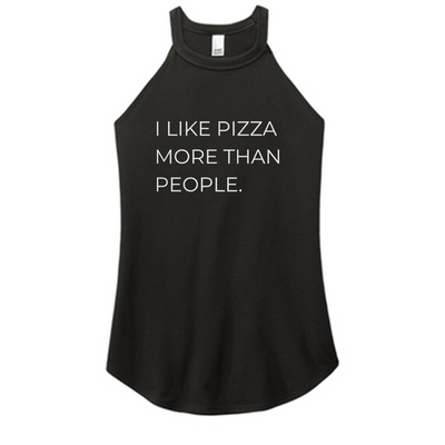 I Like Pizza Color Rocker Tank