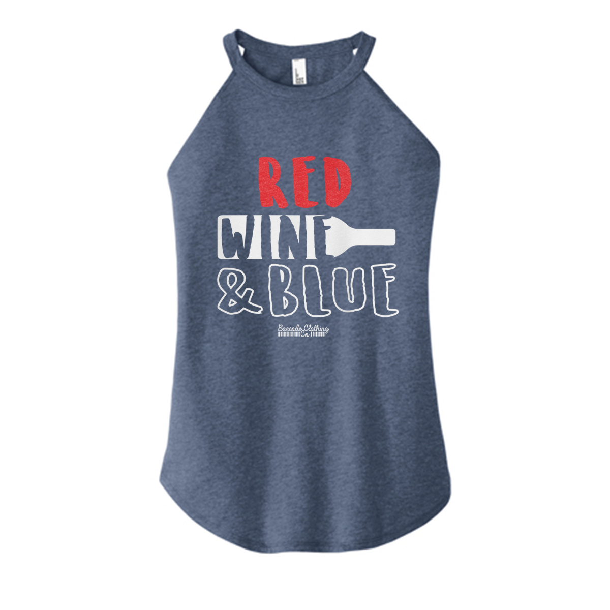 Red Wine & Blue Color Rocker Tank