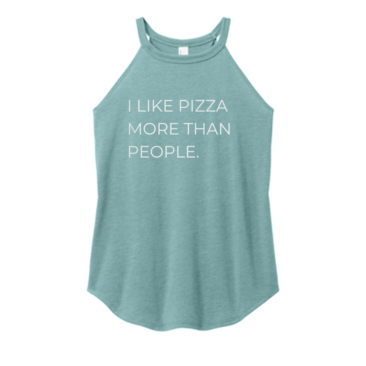 I Like Pizza Color Rocker Tank