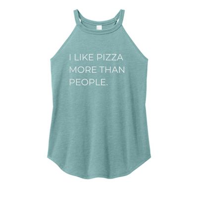 I Like Pizza Color Rocker Tank