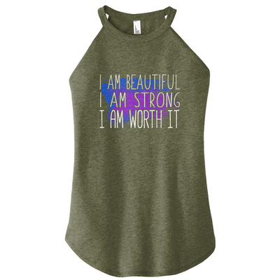 I Am Beautiful I Am Strong Color Rocker Tank