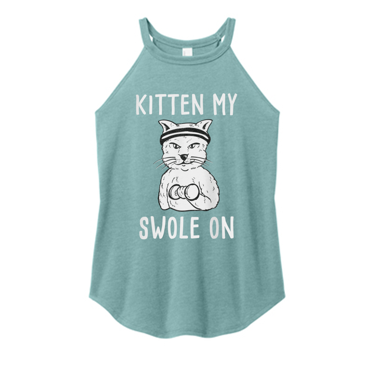 Kitten My Swole On Color Rocker Tank