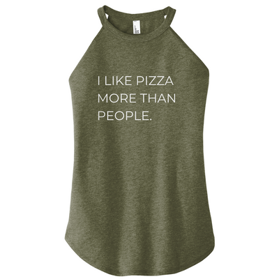 I Like Pizza Color Rocker Tank