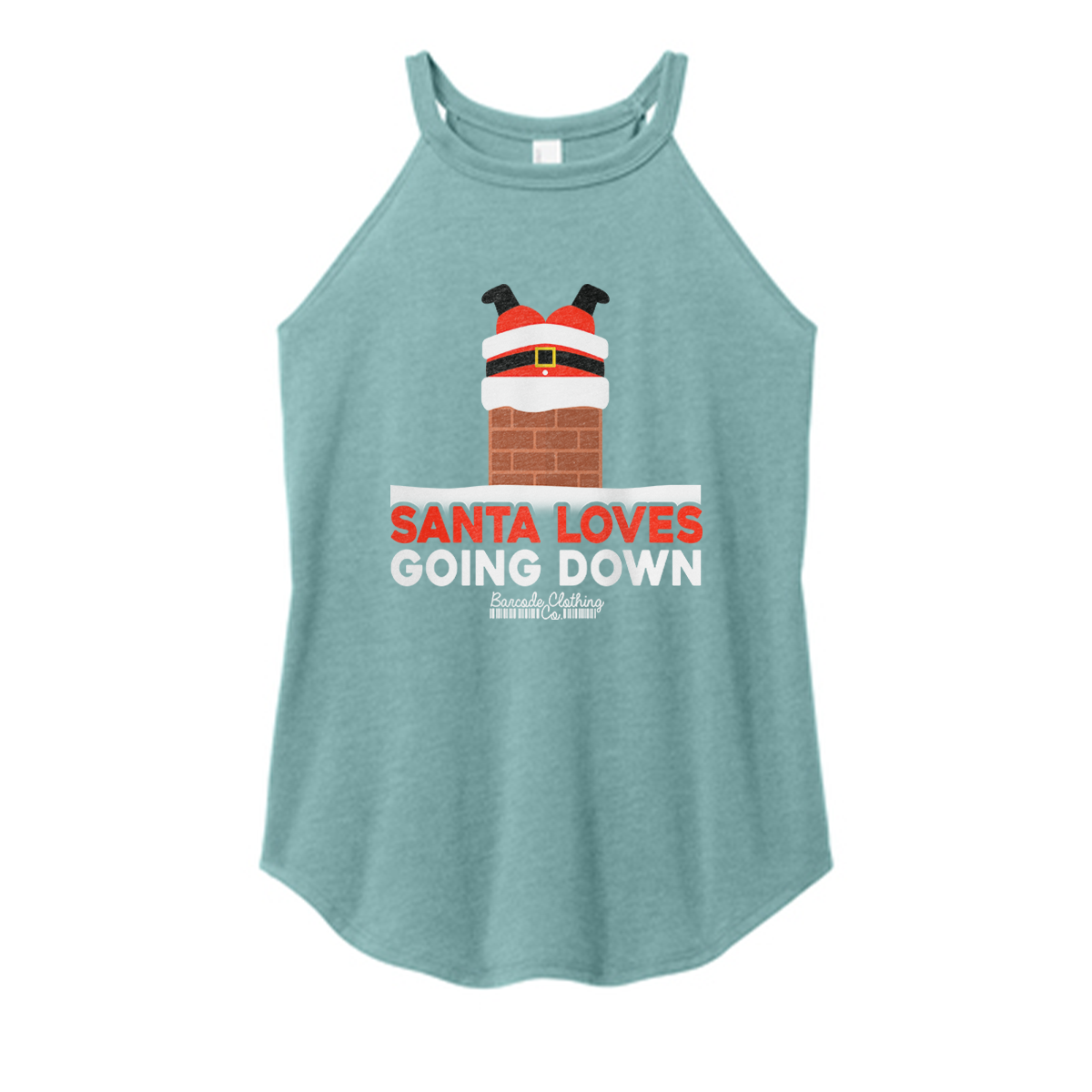 Santa Loves Going Down Color Rocker Tank