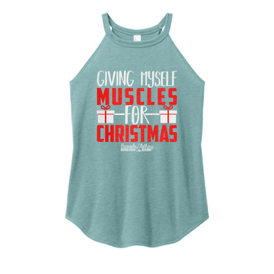 Giving Myself Muscles For Christmas Color Rocker Tank