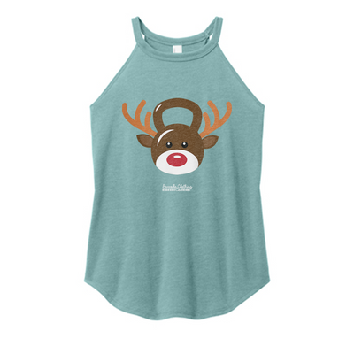 Reindeer Kettlebell Color Rocker Tank