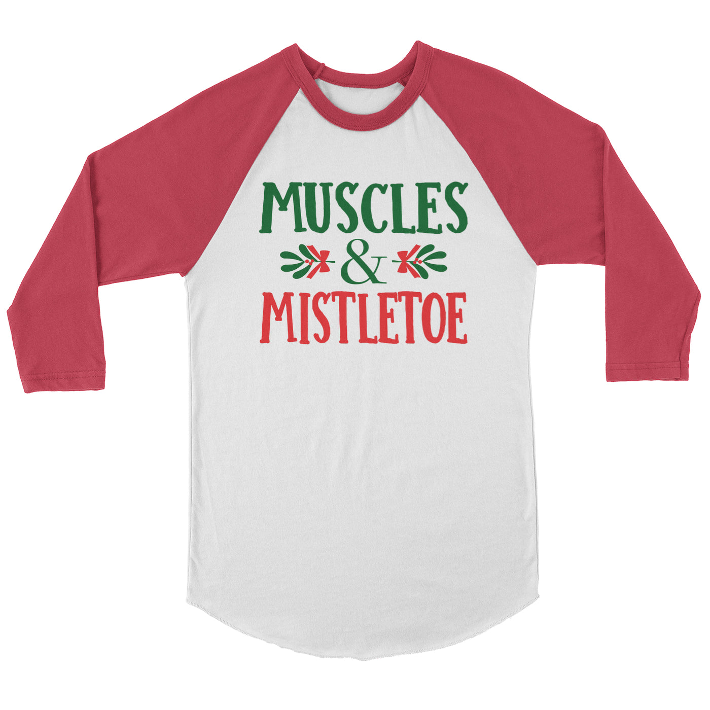 Muscles and Mistletoe Raglan