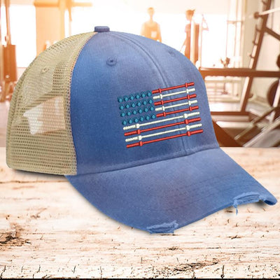 Barbell Flag Trucker Hat