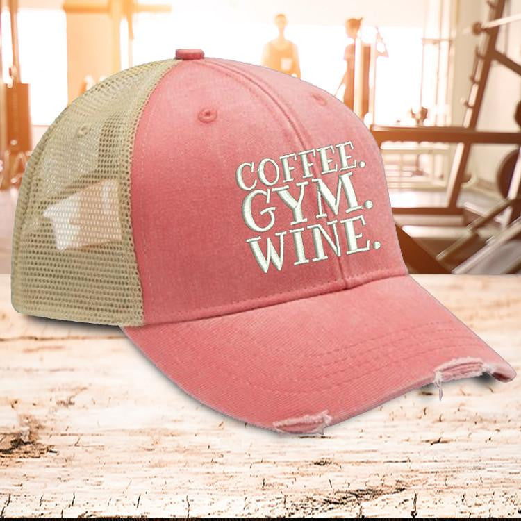 Coffee Gym Wine Trucker Hat