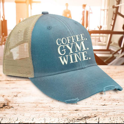 Coffee Gym Wine Trucker Hat